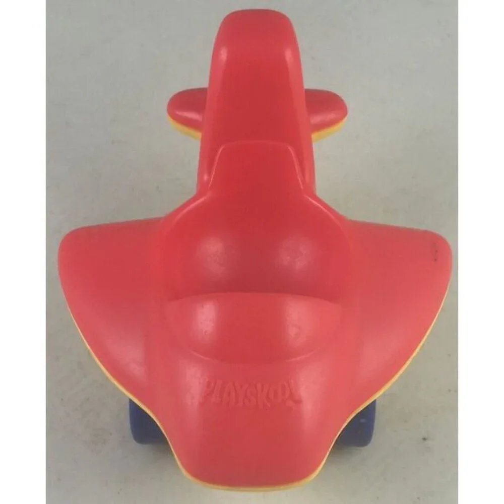Vintage 1990 Playskool Weebles Wobble Red Yellow Toy Plane Plastic